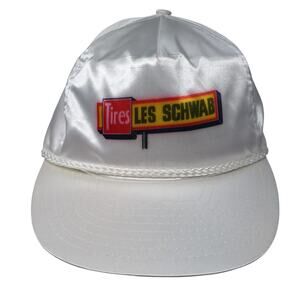 Tires Les Schwab Strapback Rope Hat White One Size Vent Holes Nissin